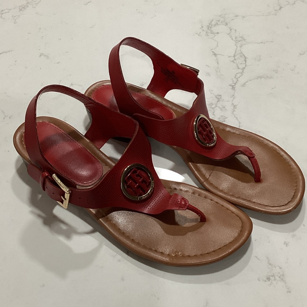 Tommy Hilfiger red sandals
